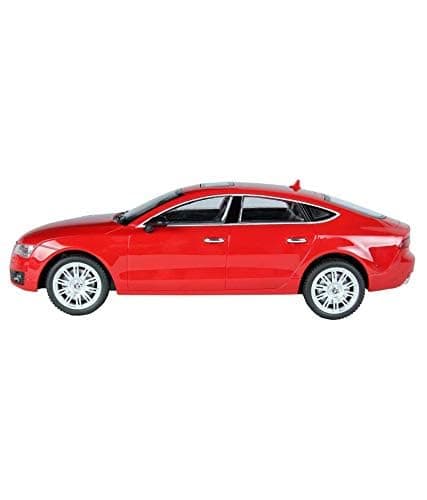 Racer Worlds Audi A7 1:16 Scale Remote Control Car, Black Racing Toy with USB Charger and Controller, Diecast Model with Realistic Exteriors and Interiors, 31cm Length