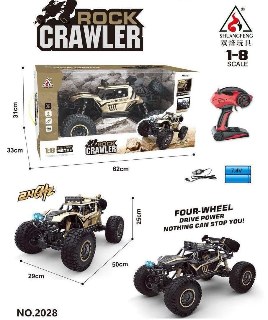 Remote Control Spraying Off-Road Rock Crawler Car – 4x4 RC Spray Car with LED Lights, Shockproof Suspension & 27MHz Remote | Off-Road Toy Car for Kids (6+)