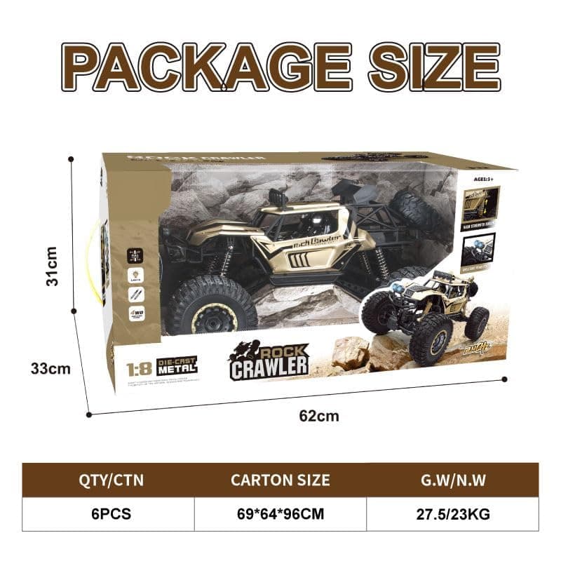 Remote Control Spraying Off-Road Rock Crawler Car – 4x4 RC Spray Car with LED Lights, Shockproof Suspension & 27MHz Remote | Off-Road Toy Car for Kids (6+)