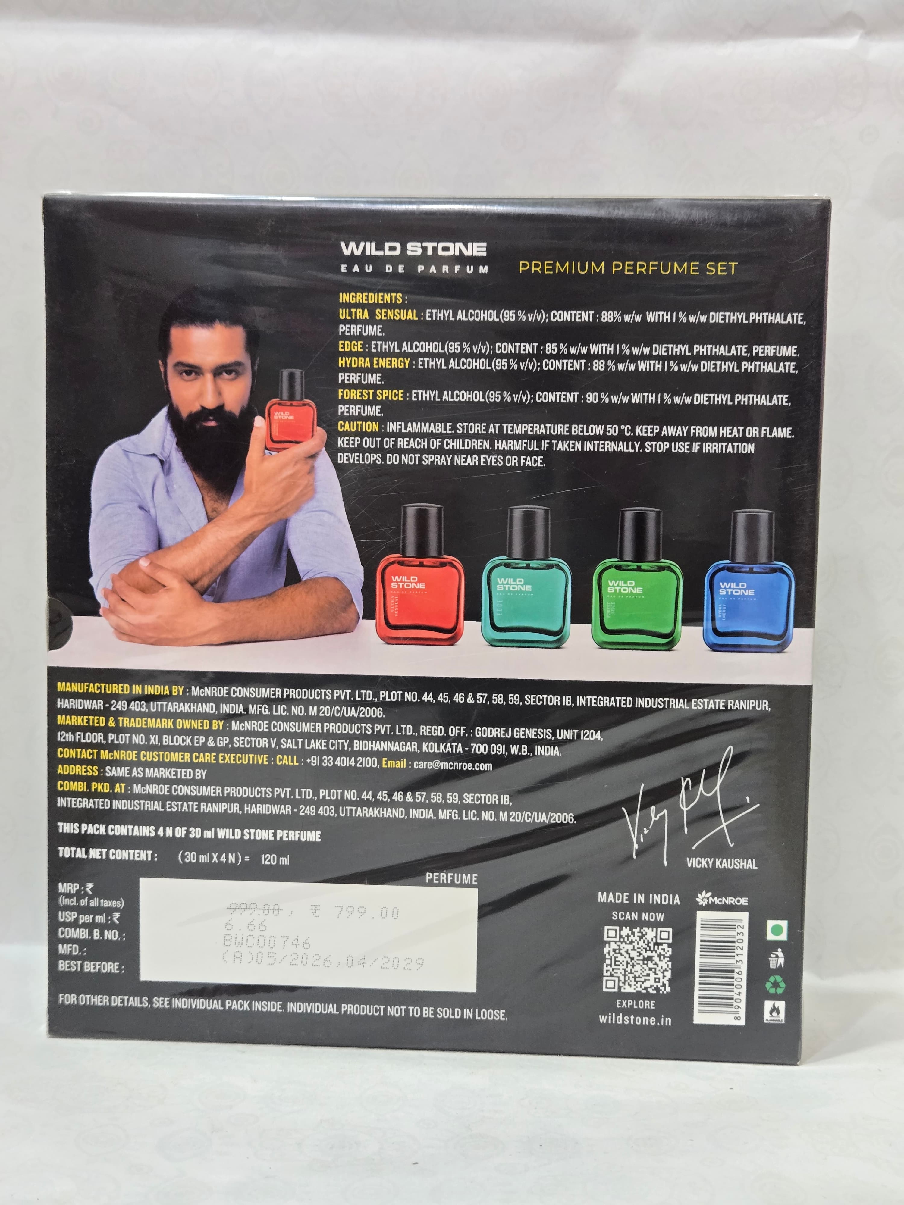 Wild Stone Premium Perfume Gift Set for Men â€” 4 x 30 ml