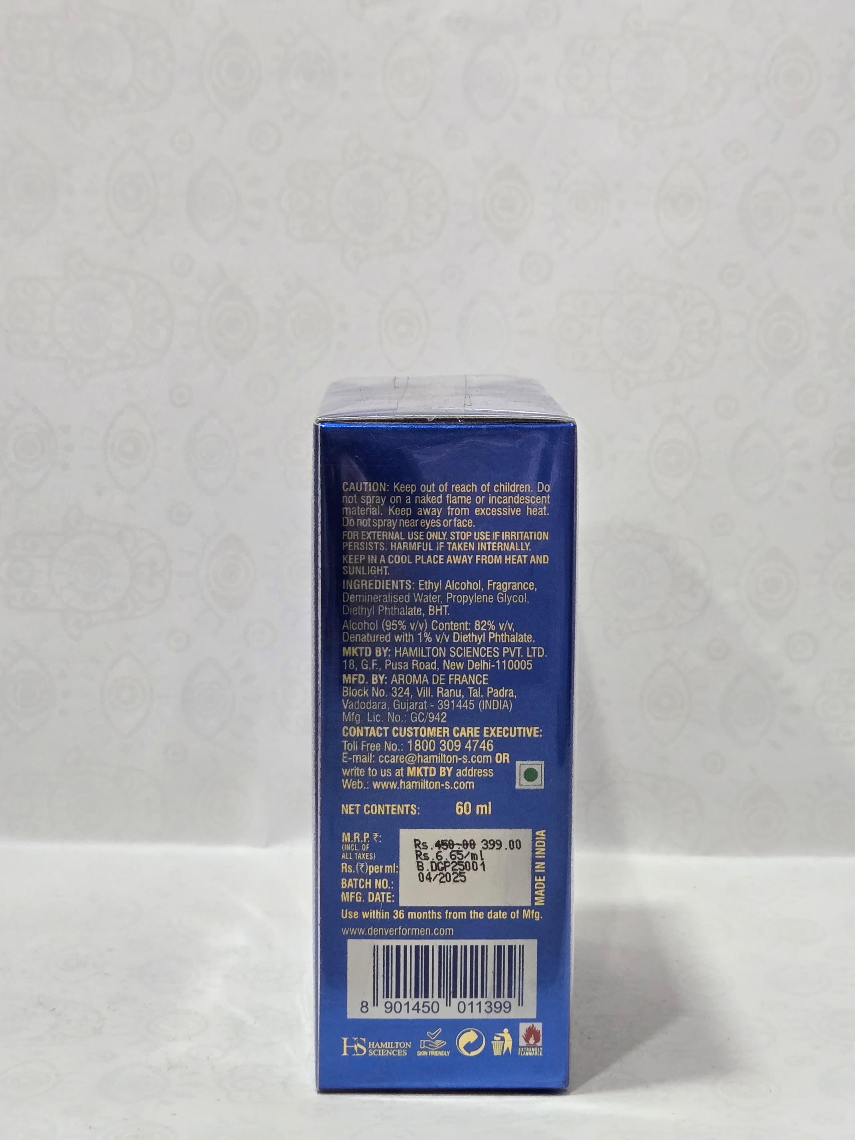 Denver Hamilton Eau de Parfum for Men, 60 ml