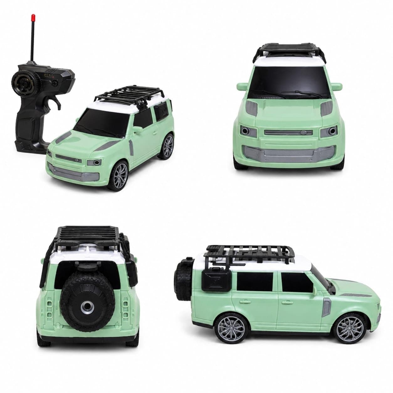RC Defender Remote Control Car for Kids | 2.4GHz Rechargeable Off-Road SUV Toy Car with LED Lights, Full Function Control, High-Speed Racing Vehicle for Boys & Girls Age 3+ (Green)