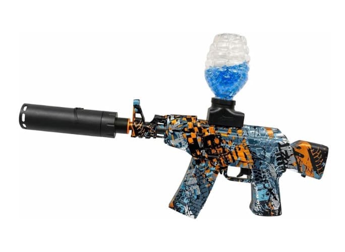 Automatic Gel Blaster Gun with Smoke and Light Silencer High Speed Gun Upto 50 Feet Range | Toy Gun for Kids